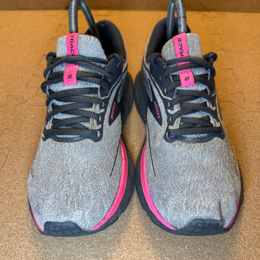 Brooks Trace 2 Running Shoes Women 7 Grey Pink Neutral Athletic 1203751B038 - Picture 2 of 11